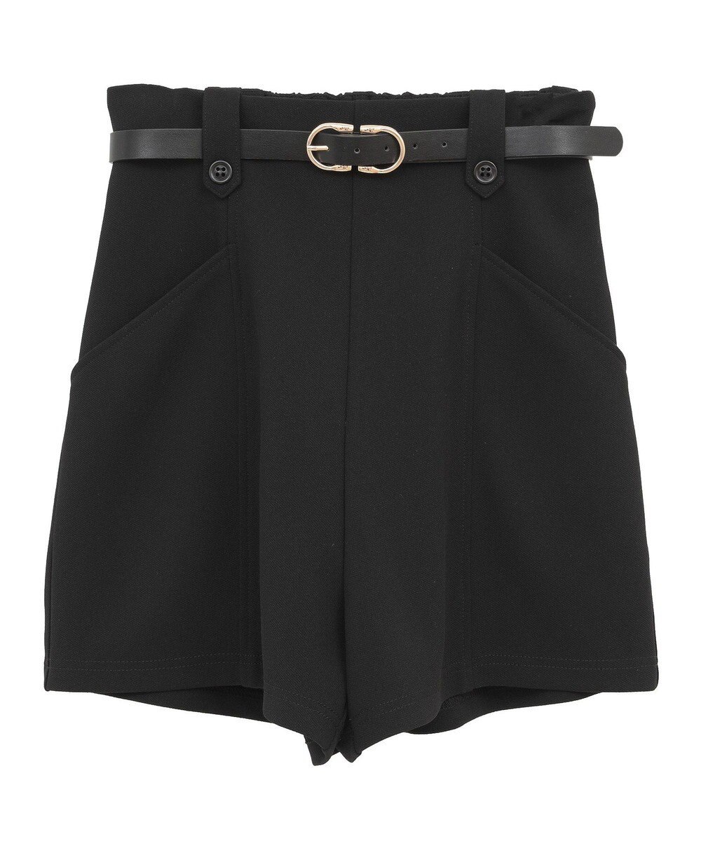 earth music&ecology ベルト付きタブデザインショートパンツ 