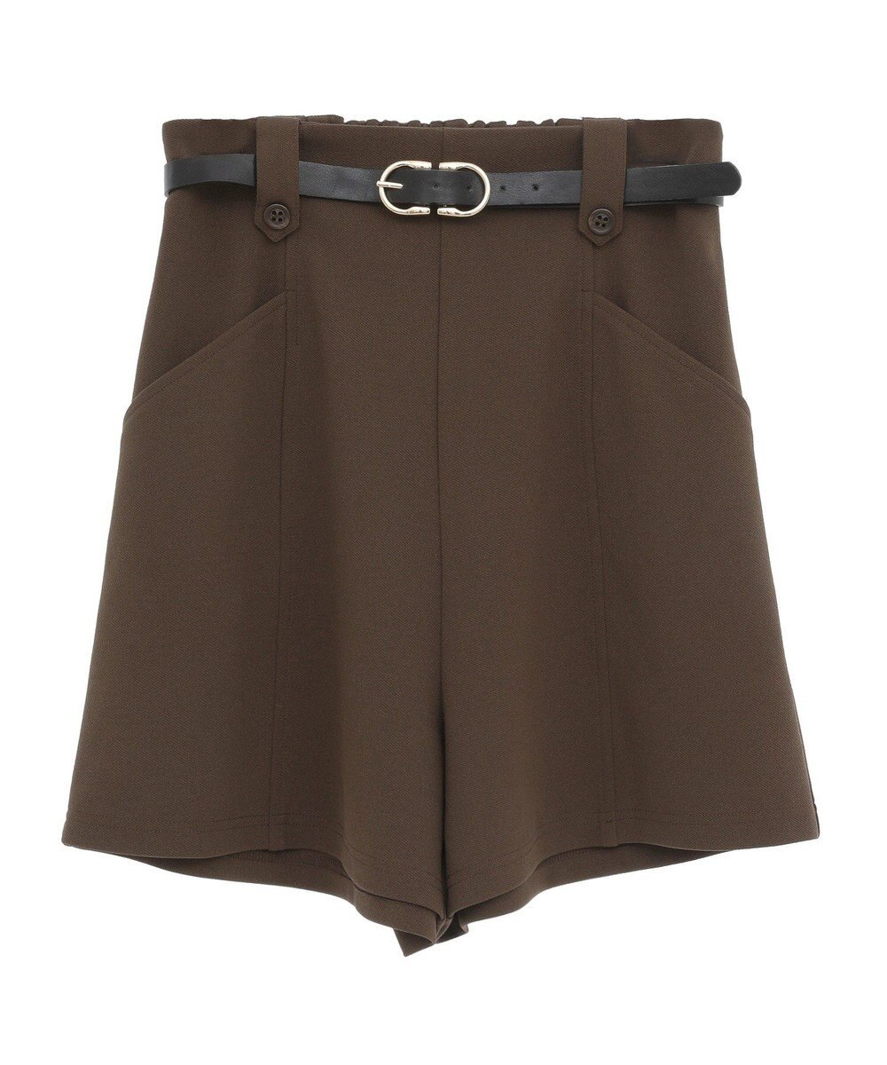 earth music&ecology ベルト付きタブデザインショートパンツ 