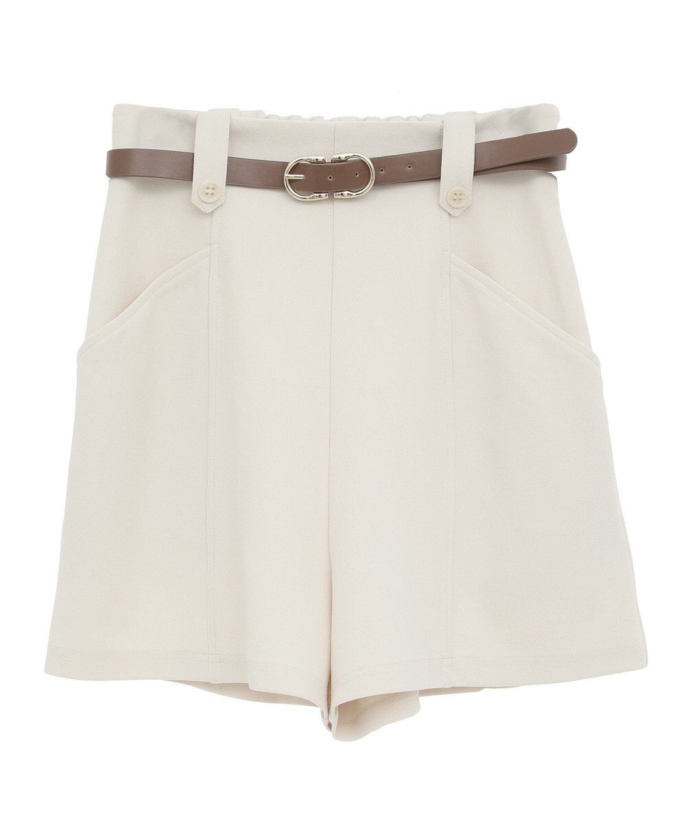 earth music&ecology ベルト付きタブデザインショートパンツ 