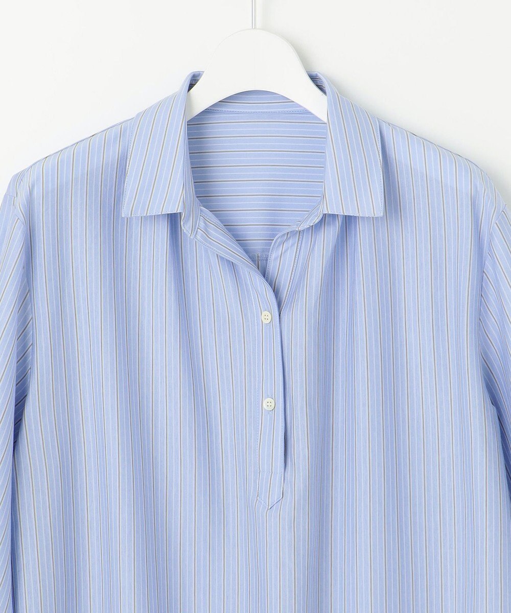 J.PRESS LADIES 【イージーケア】STRIPE JERSEY シャツ衿 カットソー 