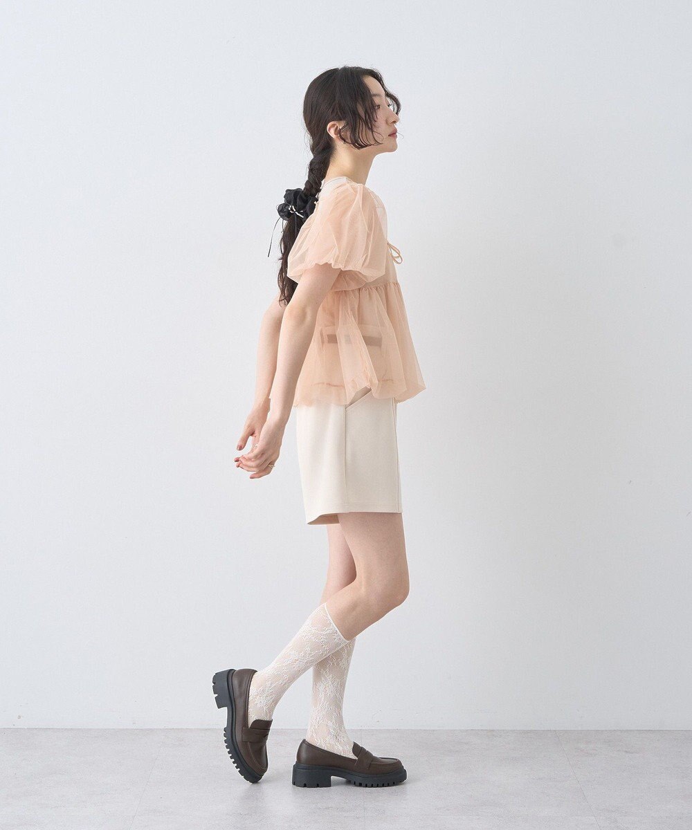 earth music&ecology ベルト付きタブデザインショートパンツ 