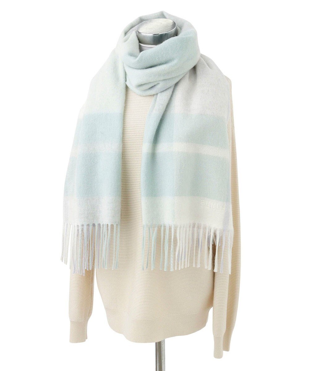 MOONBAT FURLA ウールブロックチェックラメストール/幅50cm 