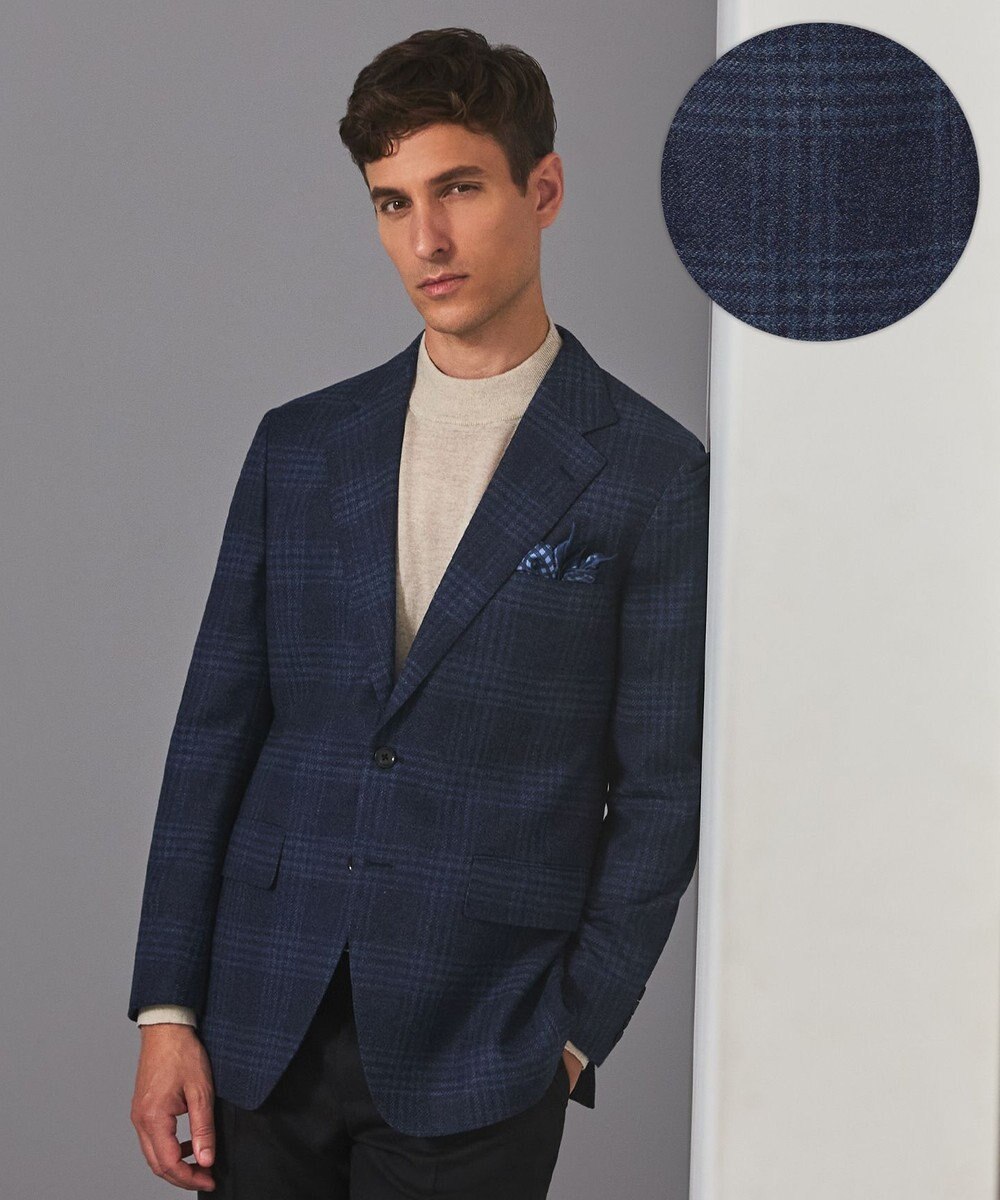 GOTAIRIKU 【Ermenegild Zegna/ゼニア】トロフェオ カシミヤ ジャケット_ネイビーチェック 
