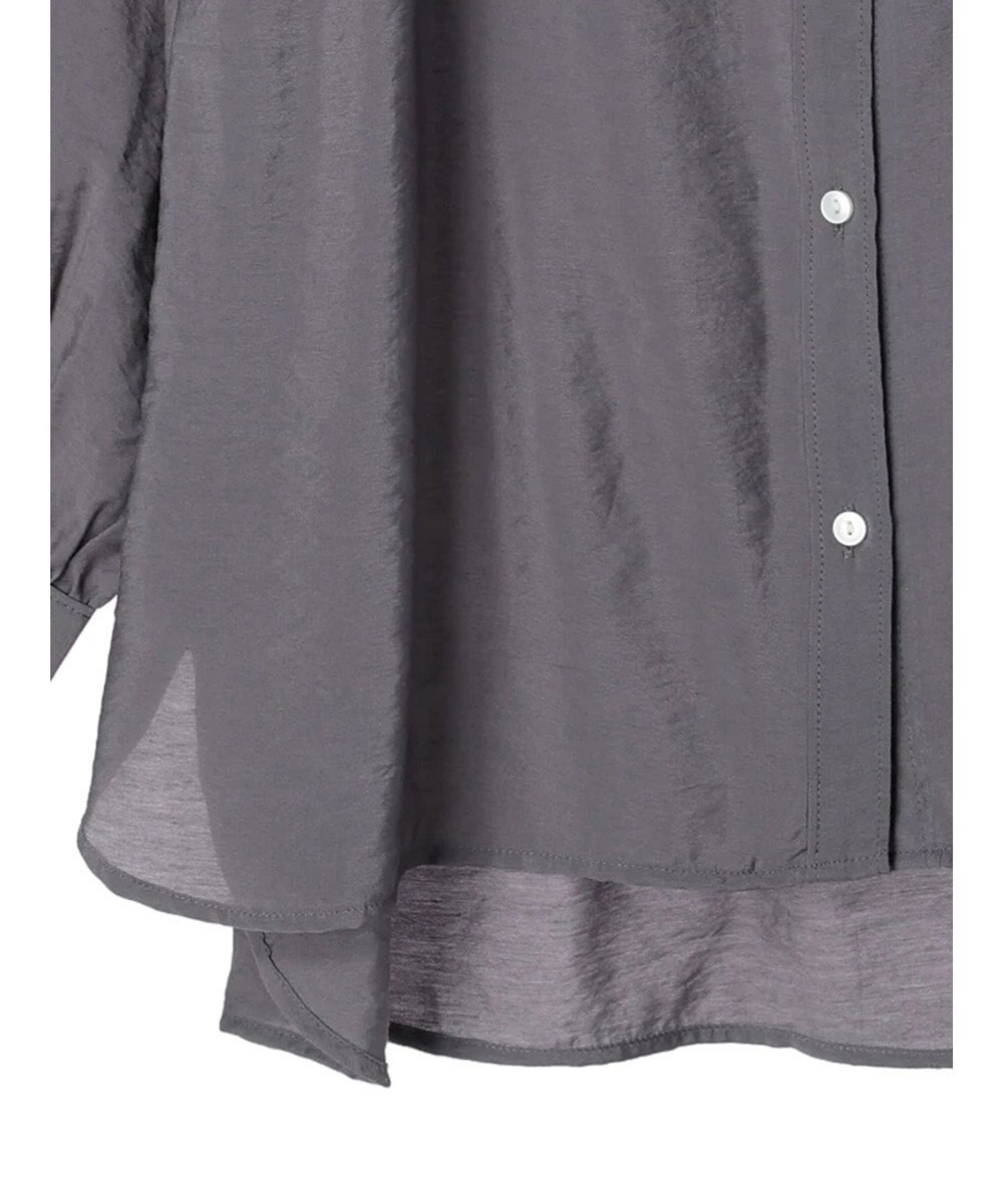 Green Parks バンドカラーシアーシャツ 