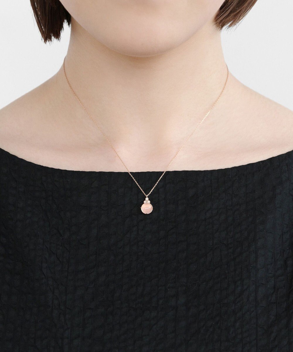 TOCCA 【WEB限定】BLOOMING BUD K10 NECKLACE K10 天然石カボションカット ダイヤモンド ネックレス 