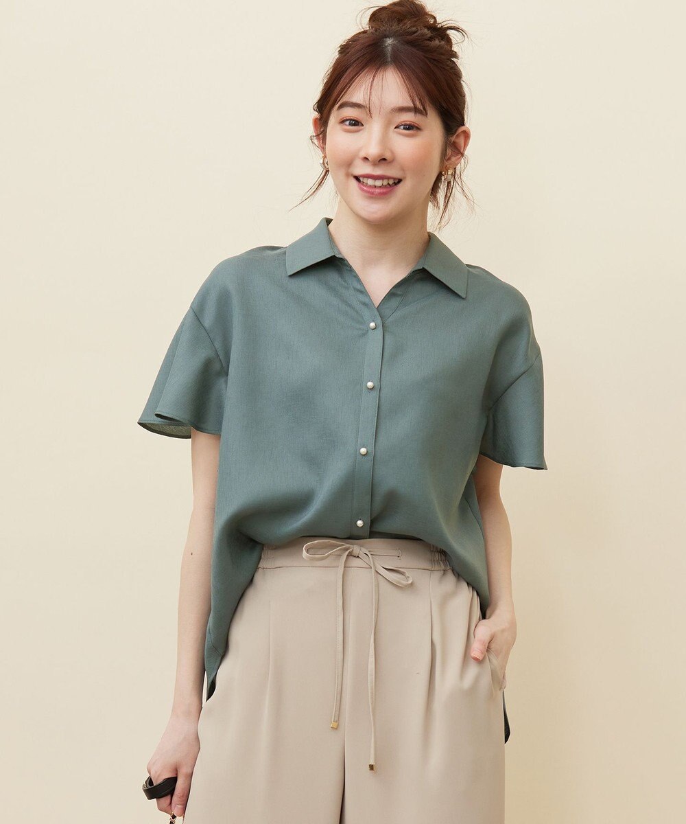 ANY SIS 【速乾・接触冷感】スムージーポリエステル シャツ ブラウス 