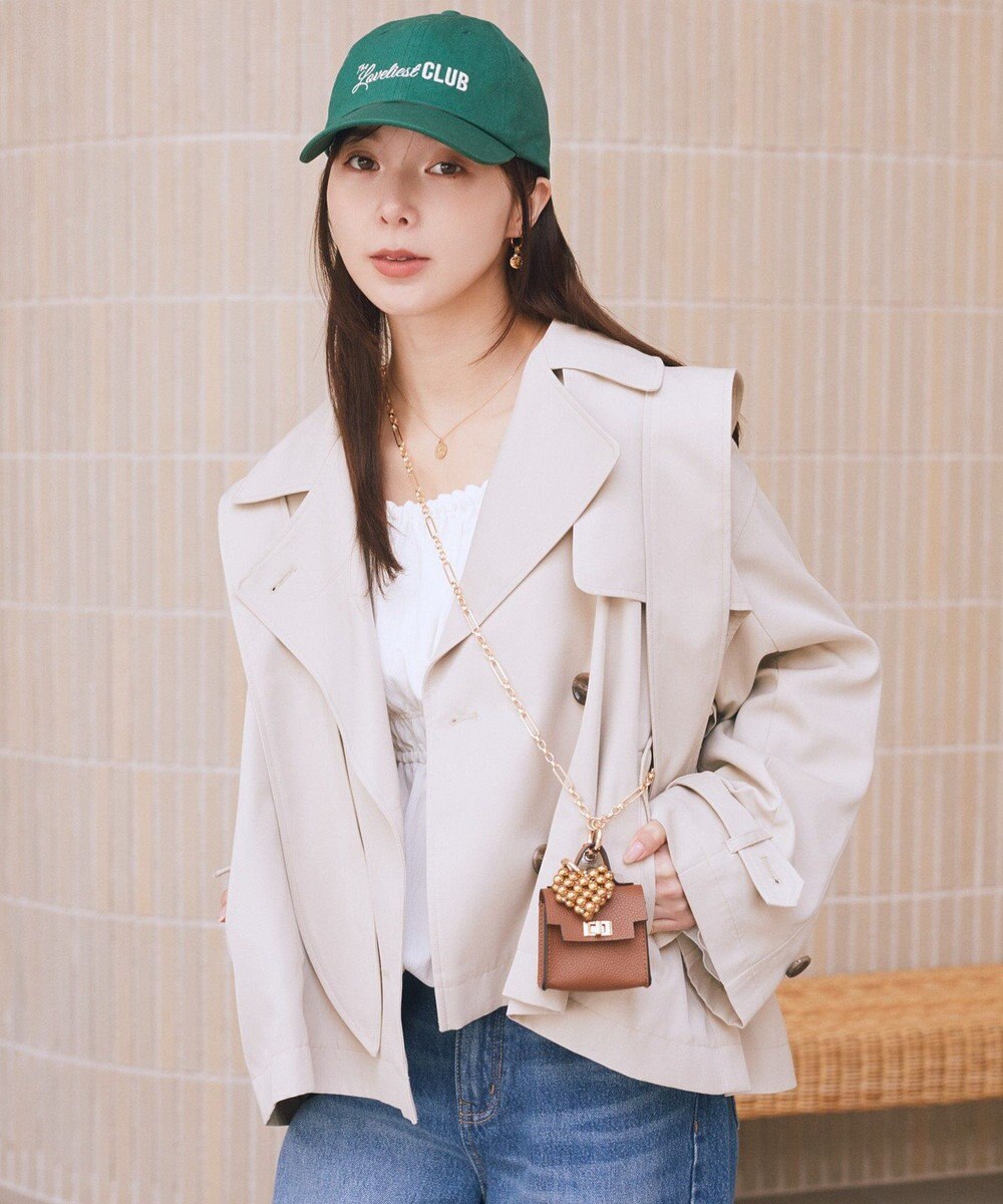 earth music&ecology マイクロミニバッグメタルハートチェーンチャーム 