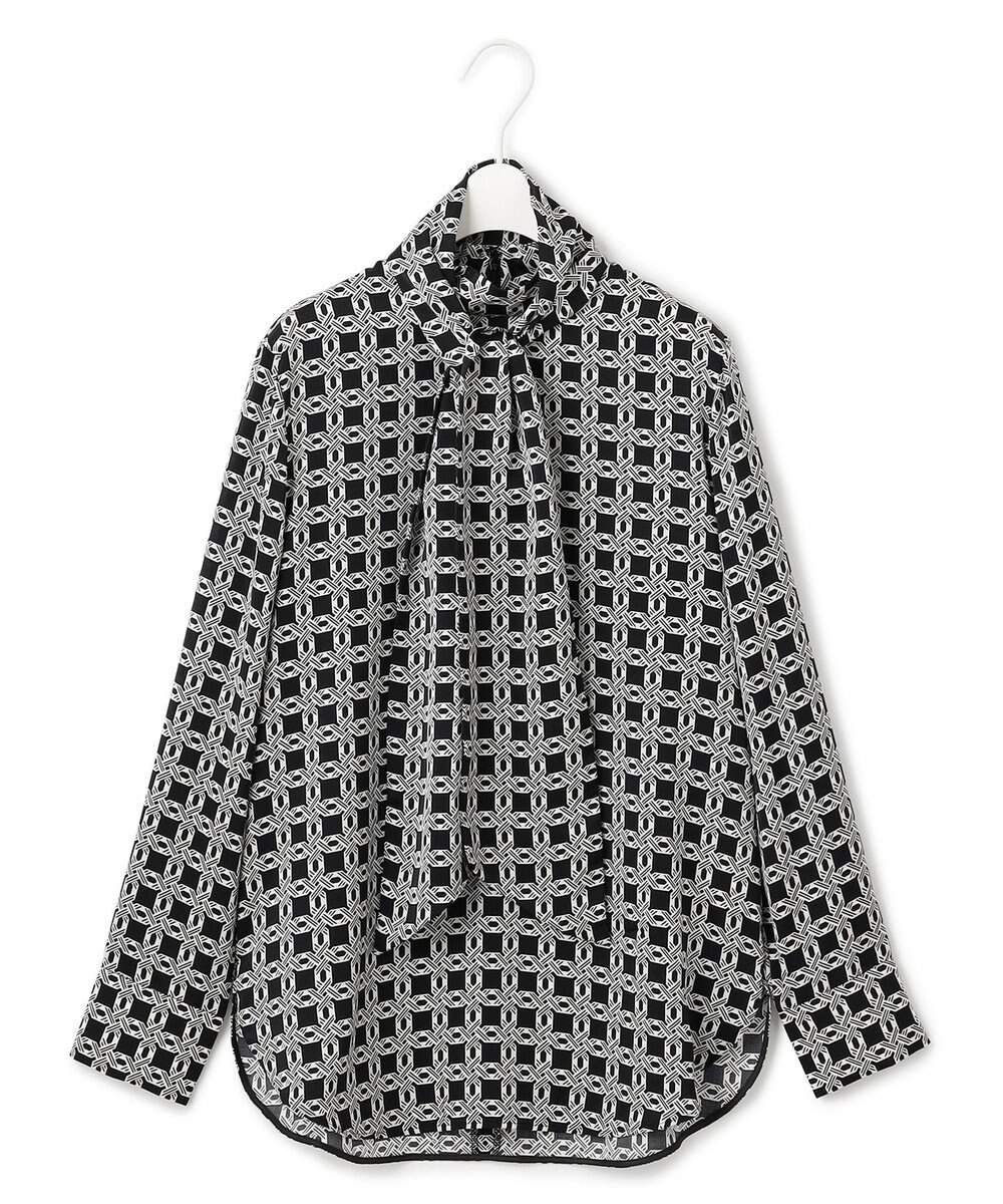 ICB 【洗える】レトロウォールペーパープリント ブラウス 