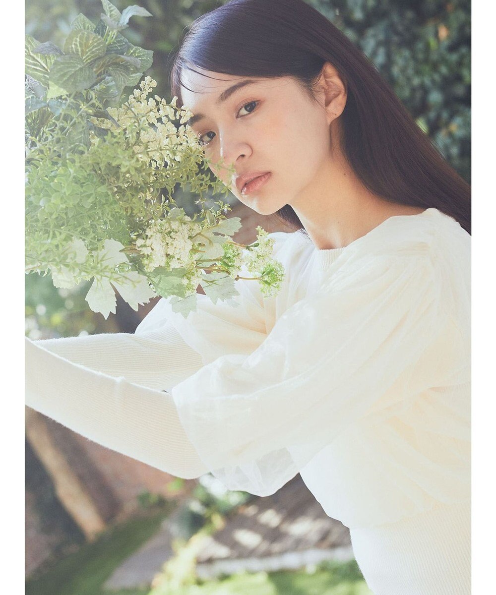 earth music&ecology チュールドッキングニットプルオーバー 