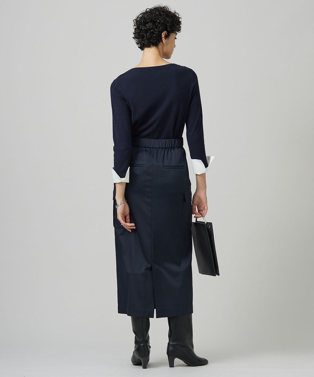 ICB L 【洗える】ウォームサテン カーゴスカート 