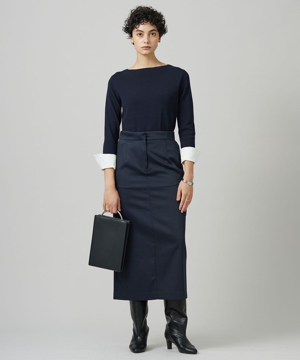 ICB L 【洗える】ウォームサテン カーゴスカート 