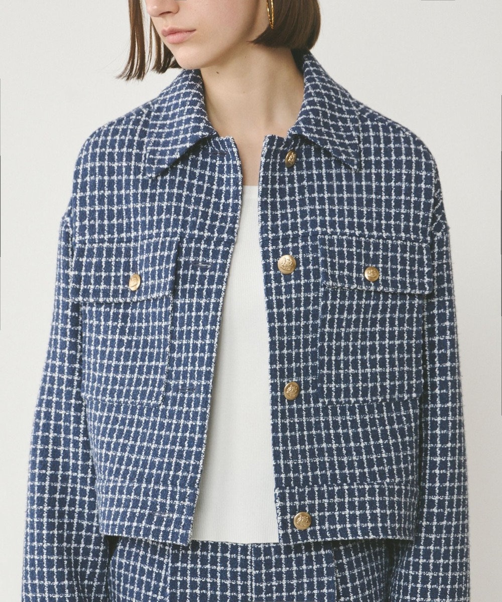 GRACE CONTINENTAL チェックツイードブルゾン 