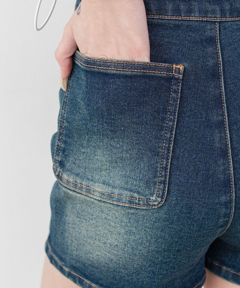 WEGO ハイウエストマイクロデニムショーツ 