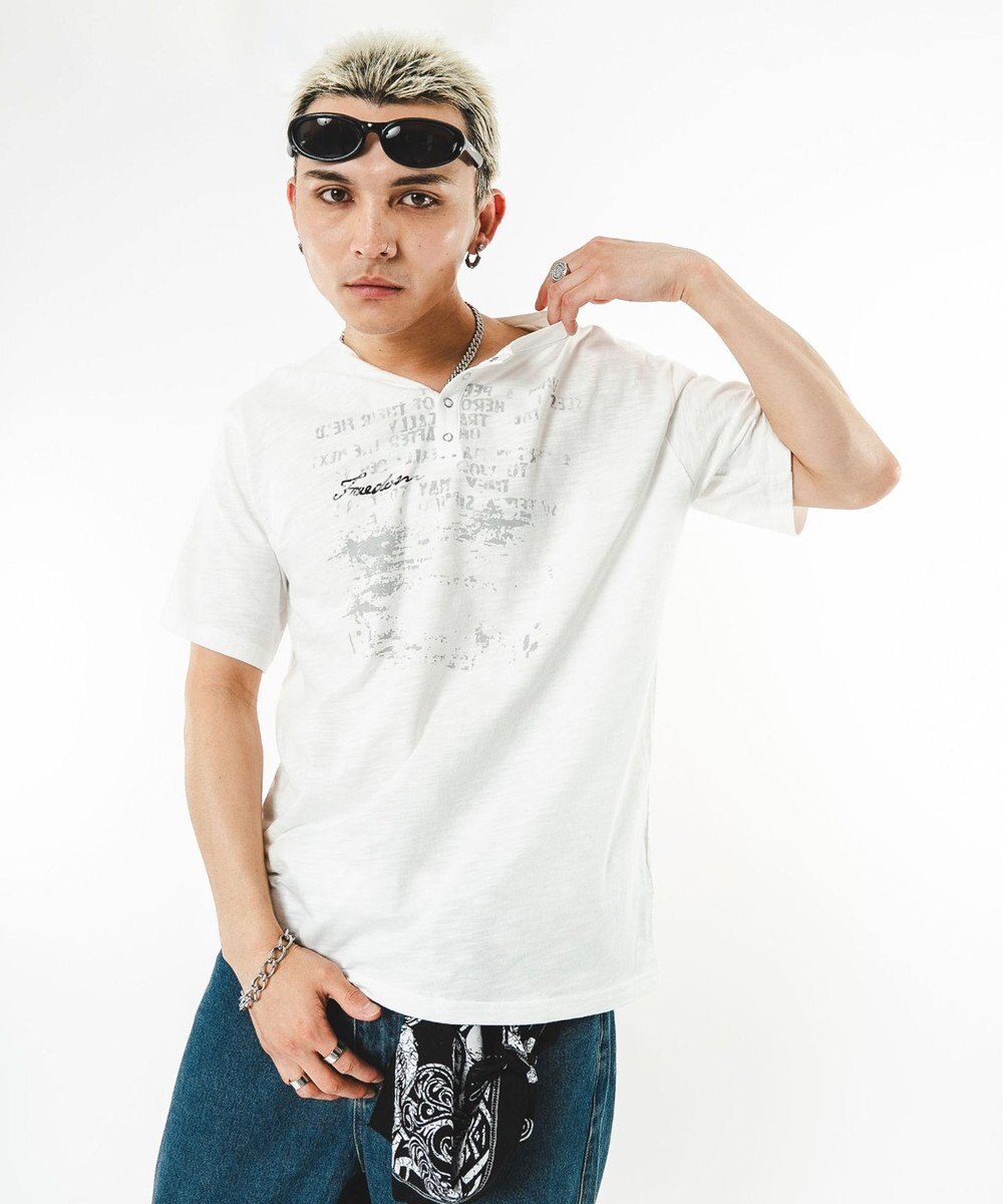 WEGO 【ユニセックス着用ITEM】アイレットスラブヘンリーネックT（SS） 