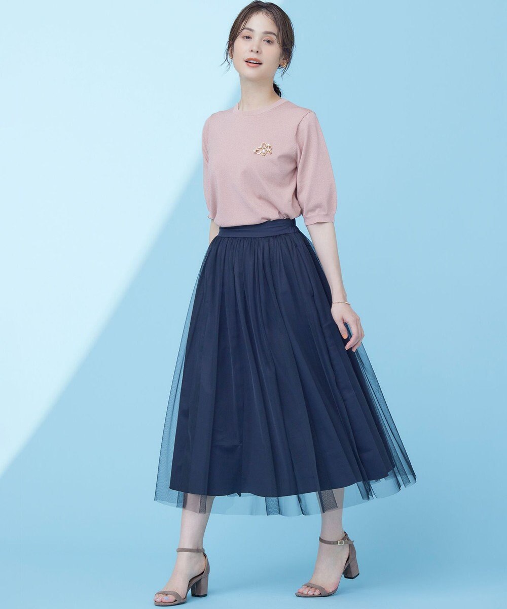 組曲 L 【WEB限定・2SET】シャイニーラメニット×チュールスカート 