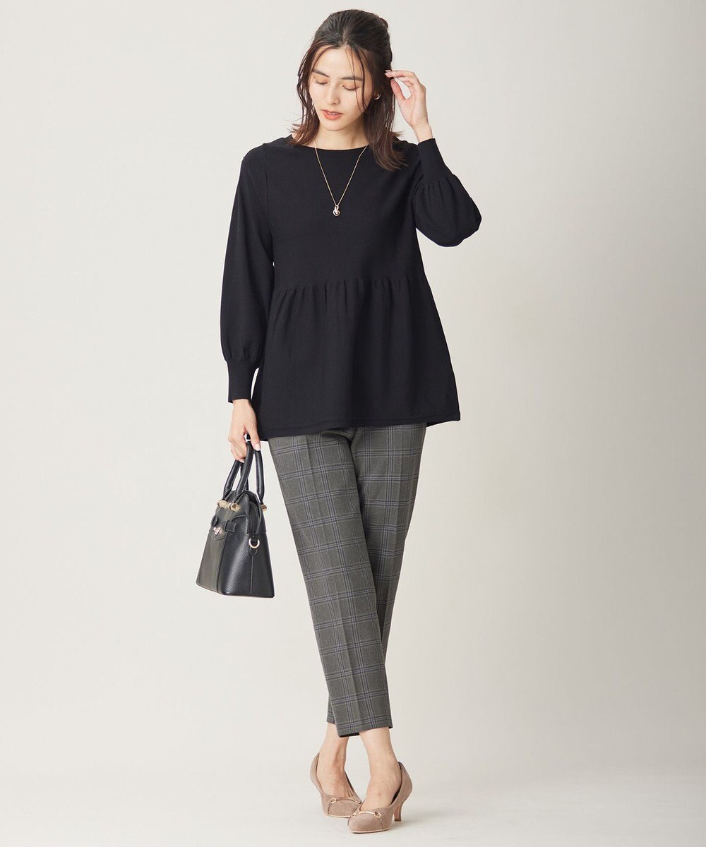 ANY SIS 【洗える】ペプラムニット プルオーバー 