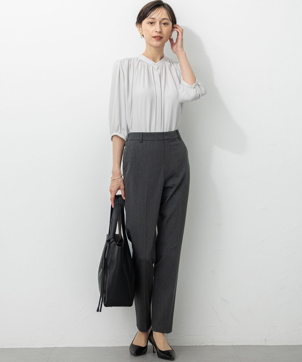 23区 L ライトバックサテンアムンゼン ギャザーブラウス 