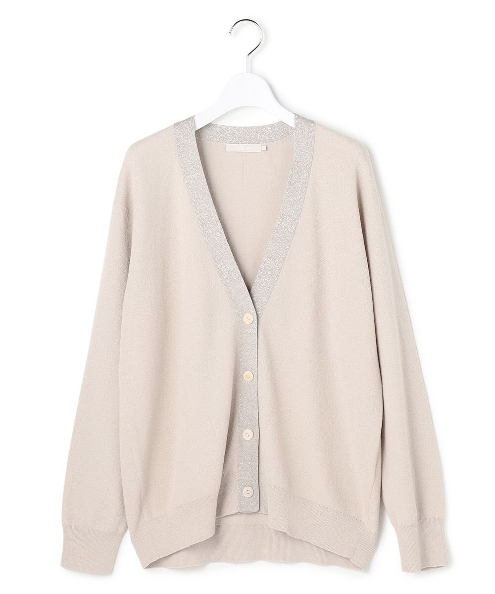 ICB L 【洗える】 ウールテンセルミニブークレ カーディガン 