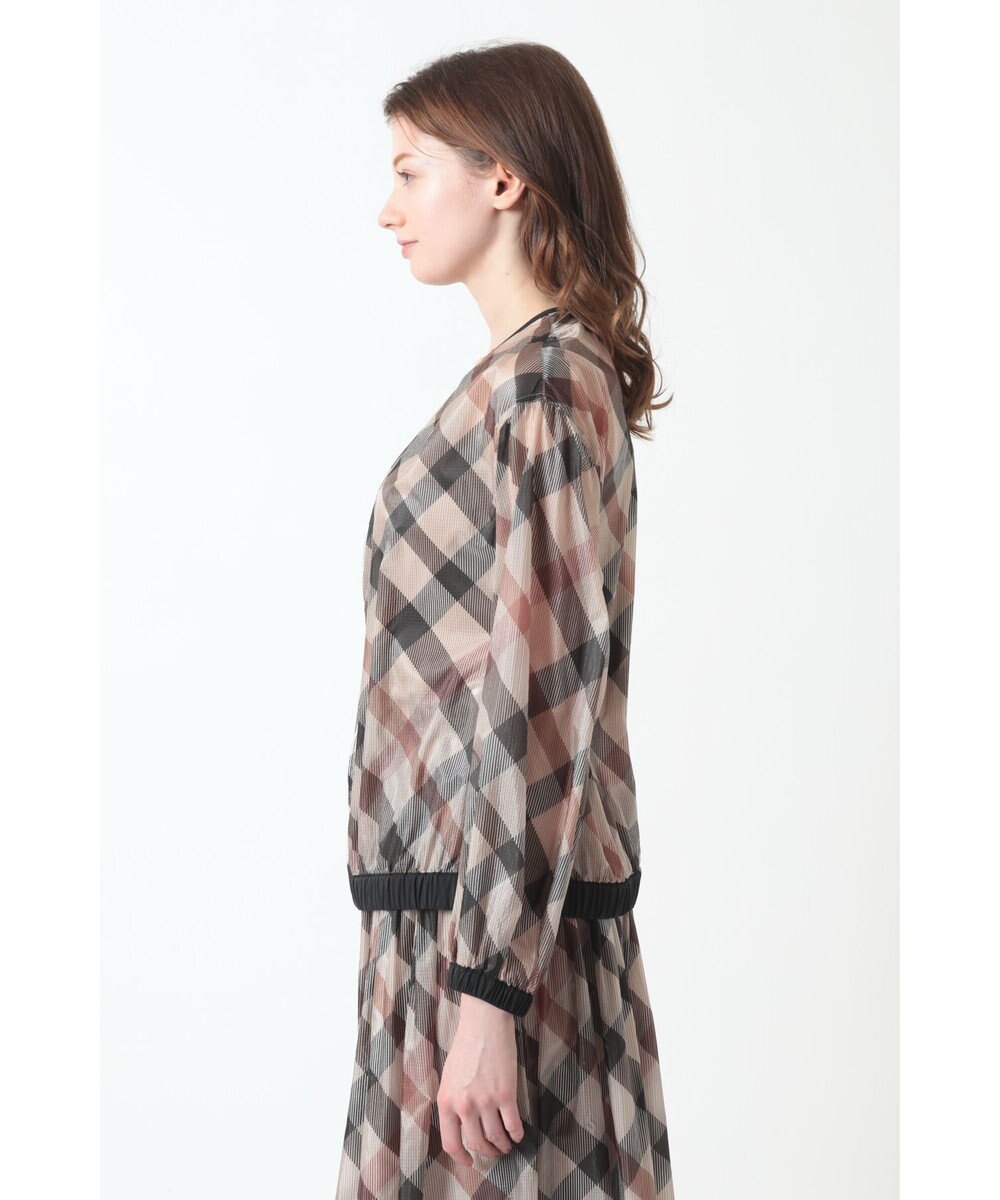 DAKS ハウスチェックシアー リップルブルゾン 