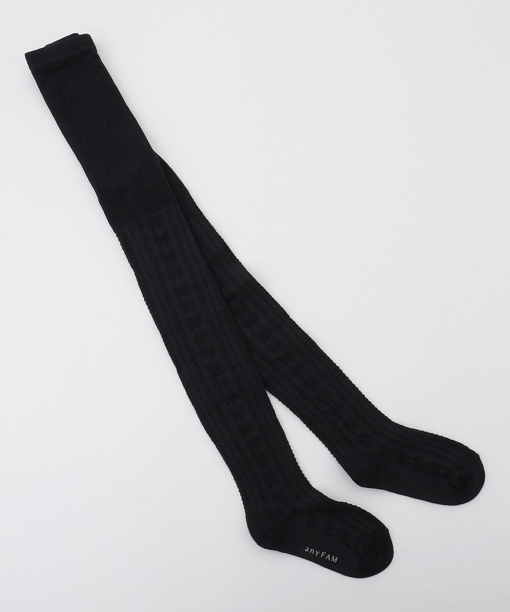 ANY KIDS ジャガードリボン柄タイツ 