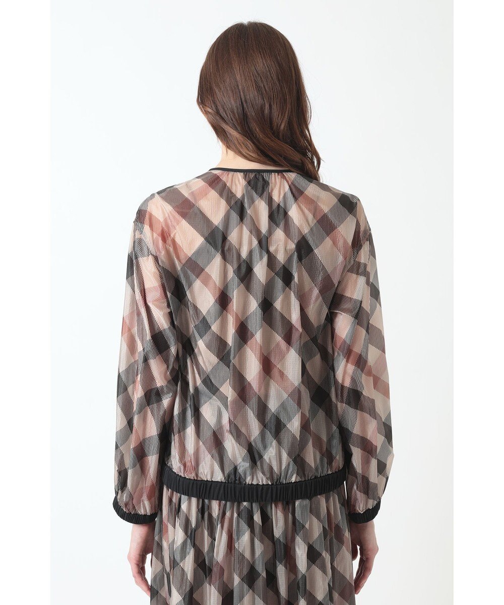 DAKS ハウスチェックシアー リップルブルゾン 