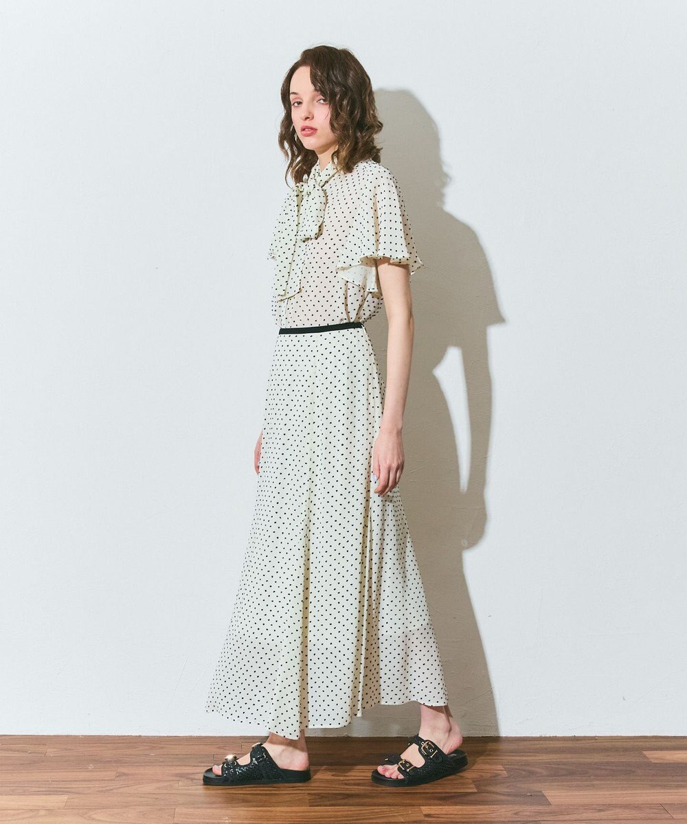 GRACE CONTINENTAL ドットジャガードボウタイブラウス 