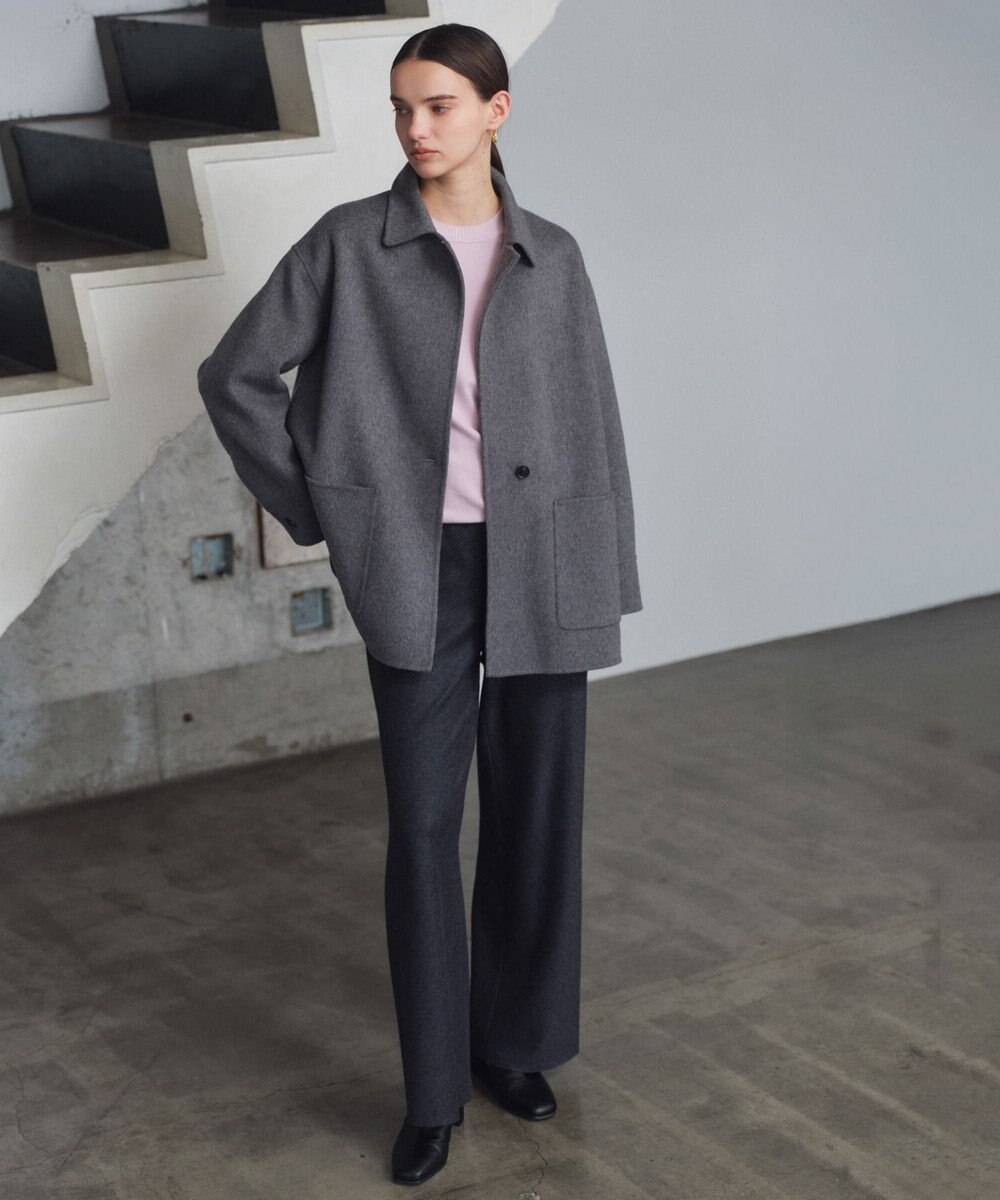 BEIGE， 【WEB限定・洗える】WILLOW / ストレッチクルーネックリブニット 