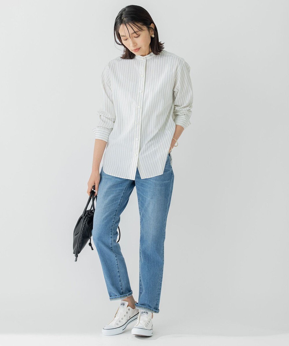 23区 L 【洗える】CANCLINI バンドカラー シャツ 