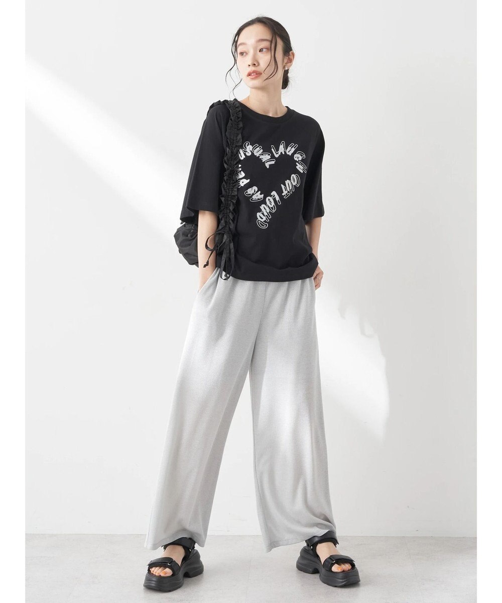 earth music&ecology ラメ刺繍ハートロゴＴ 