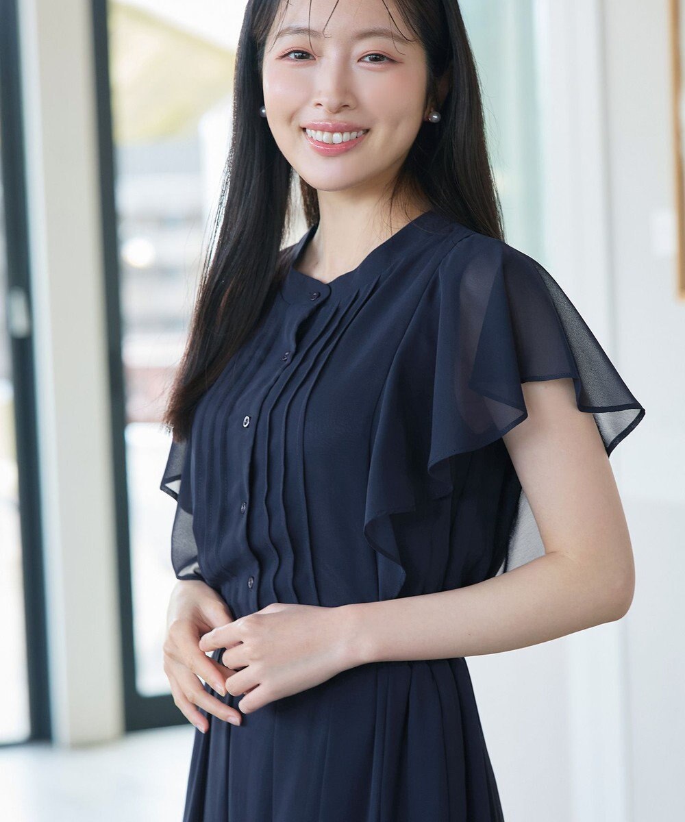 Tiaclasse L 【新色追加】フレアスリーブワンピース 