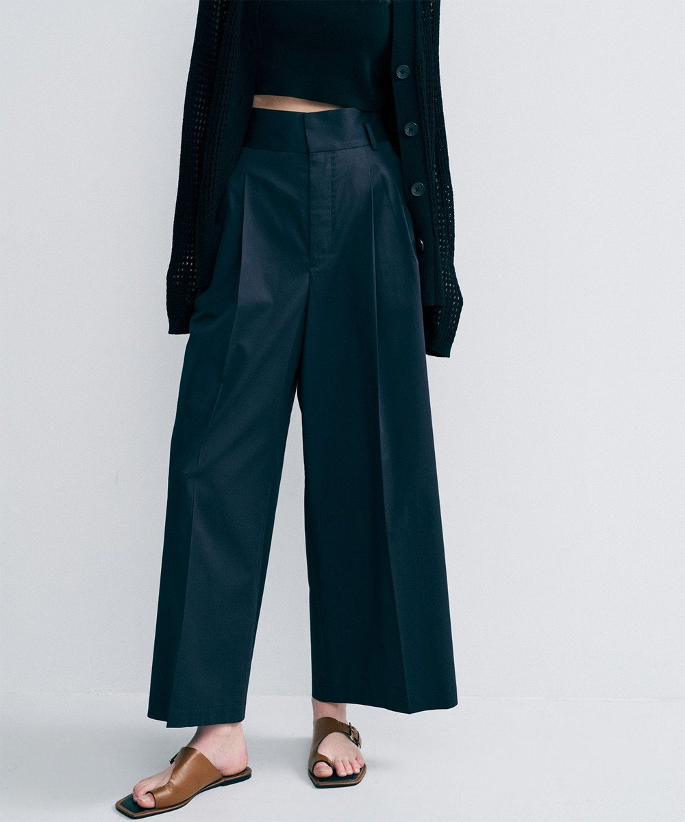 uncrave コットンクロスプレーン ワイドトラウザー 