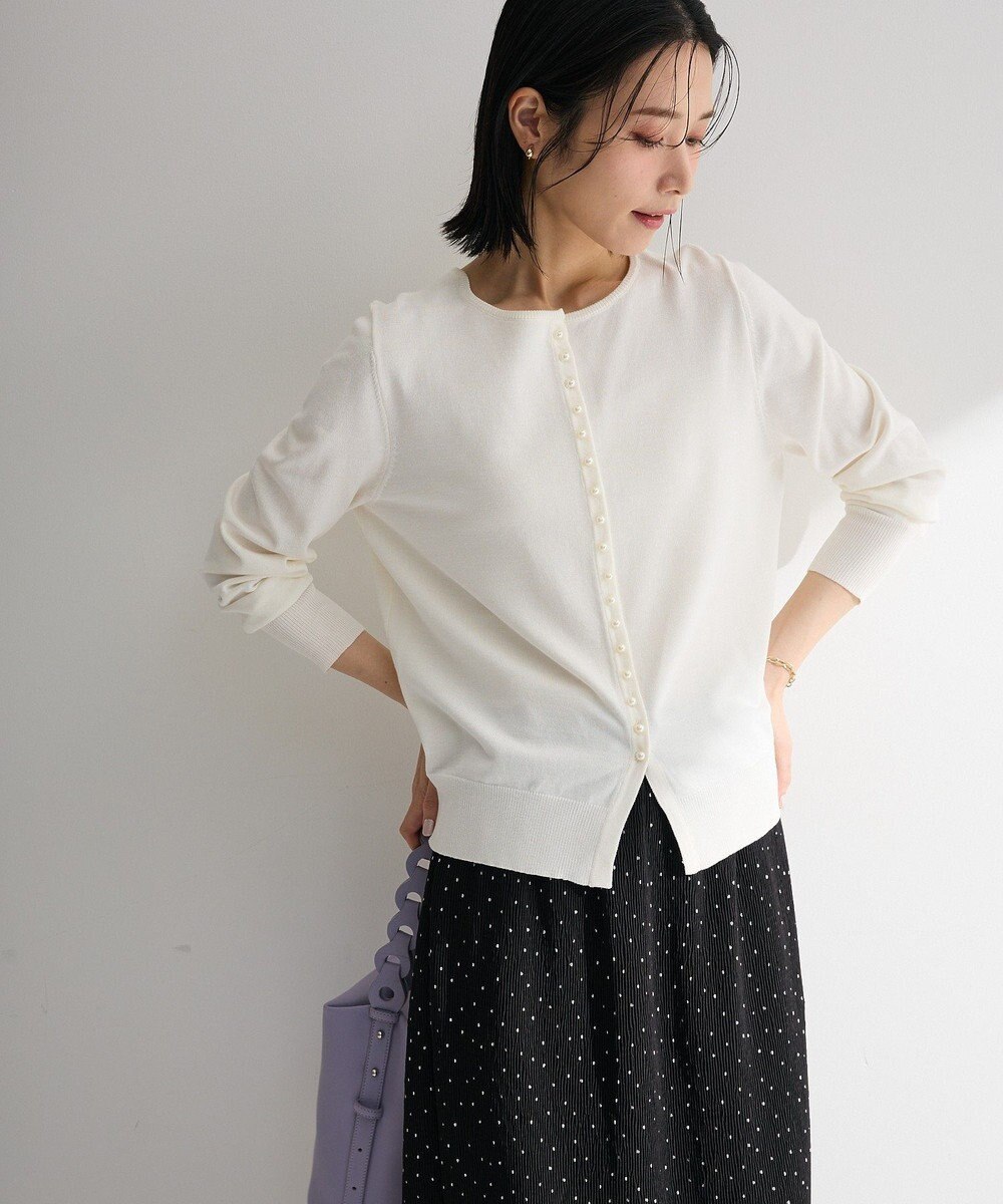 Green Parks パール調ボタン付き２ＷＡＹニットプルオーバー 