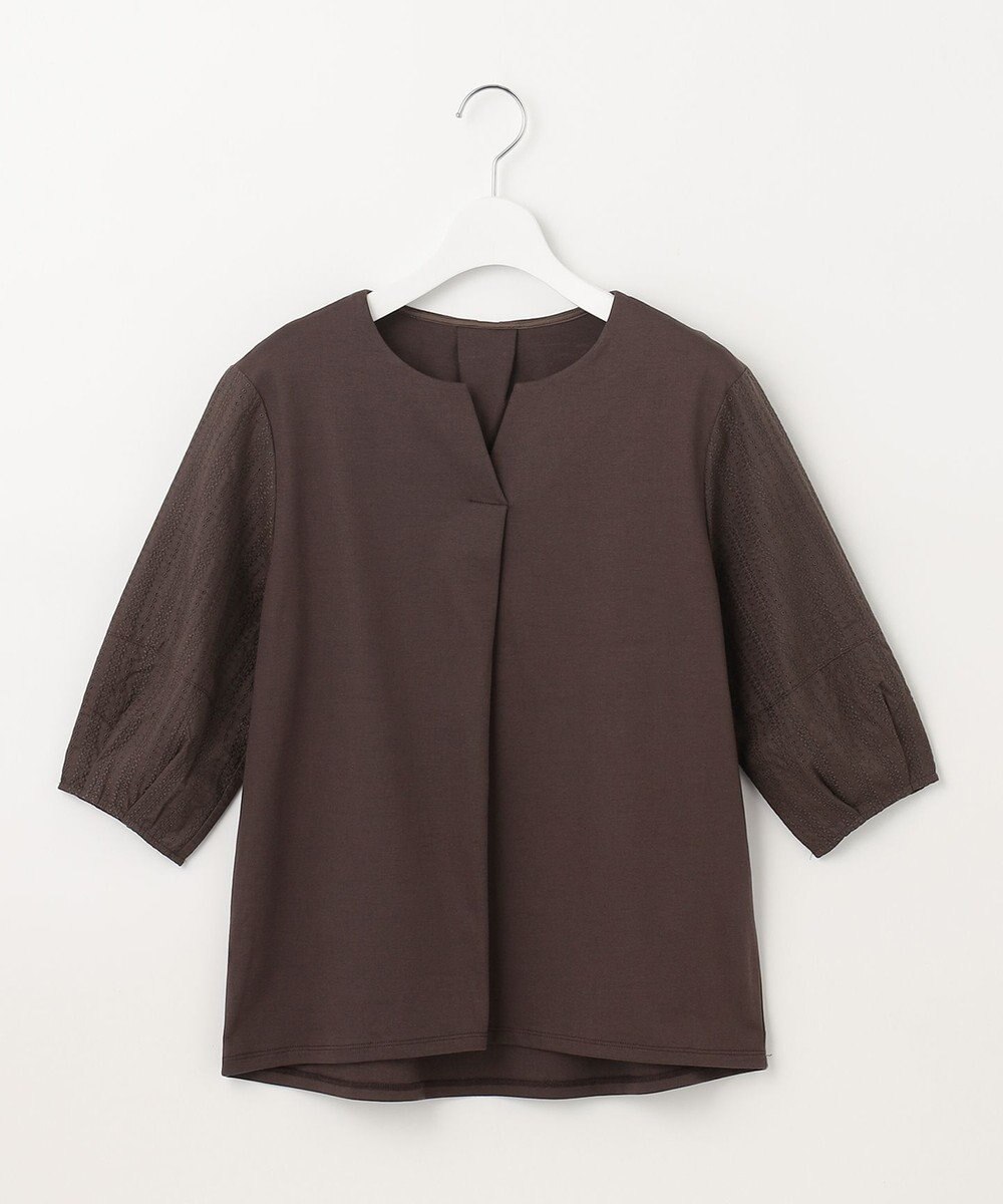 J.PRESS LADIES 【WEB限定カラーあり・接触冷感・UVケア】 スムースジャージー キーネック カットソー 