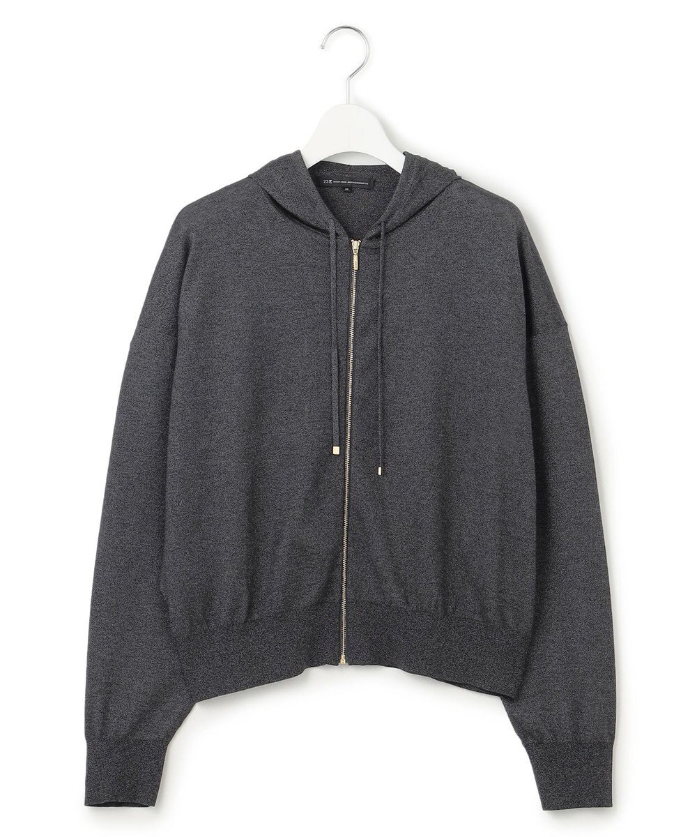 23区 【洗える】オータムシャイニー ニットパーカー 