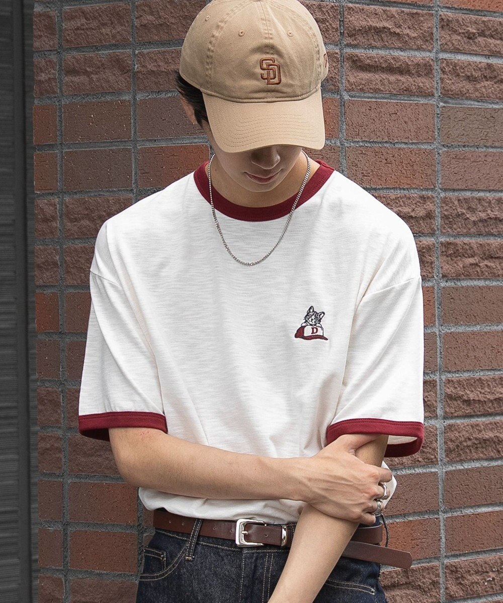 WEGO ワンポイント刺繍リンガーT（SS） 
