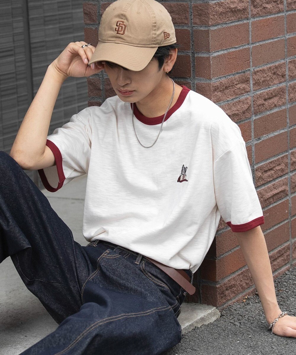 WEGO ワンポイント刺繍リンガーT（SS） 