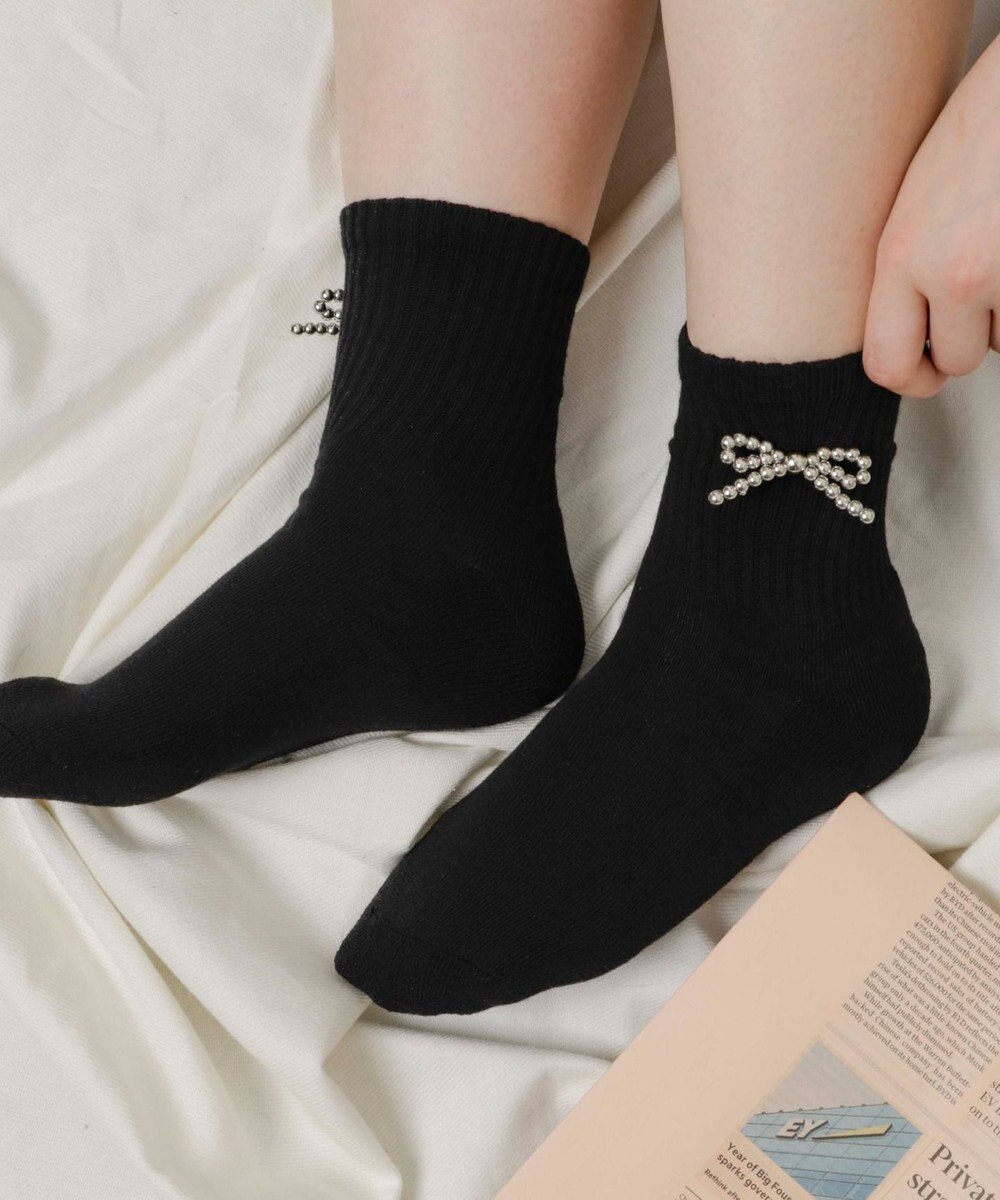 WEGO メタルリボンクルーソックス 