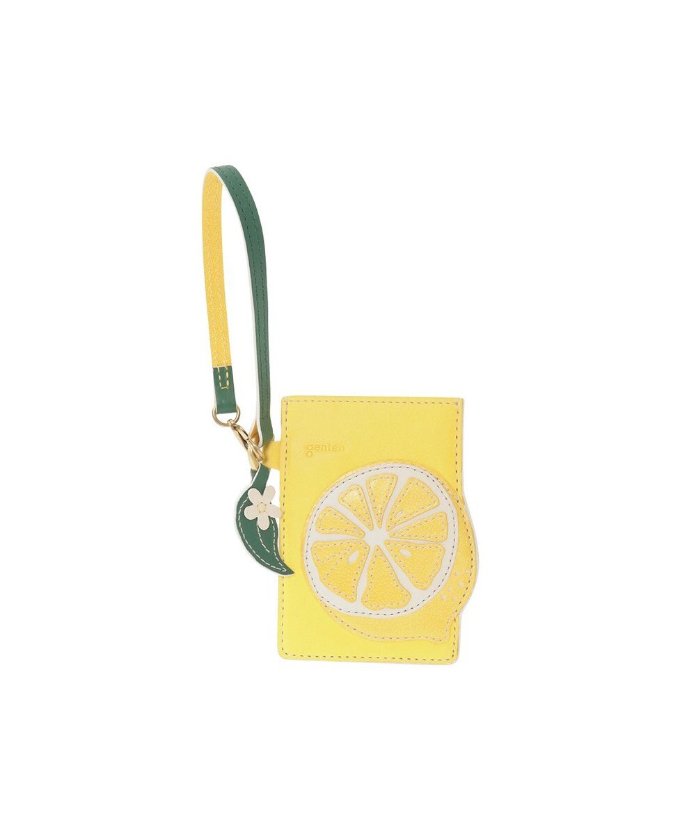 genten フルーツマーケット はみ出しパスケース「レモン」 