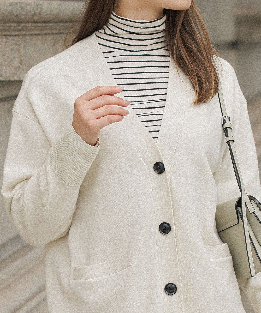 UNFILO 【暖かさ＆着心地の良さで大ヒット】コットンカシミヤ タートルネックカットソー 