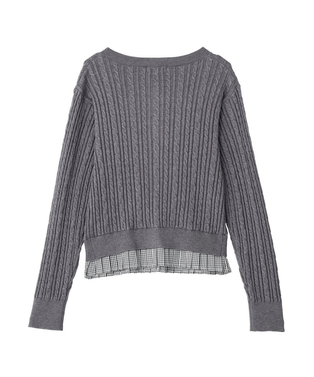 earth music&ecology 【予約】プリーツレイヤーケーブルニットカーディガン 