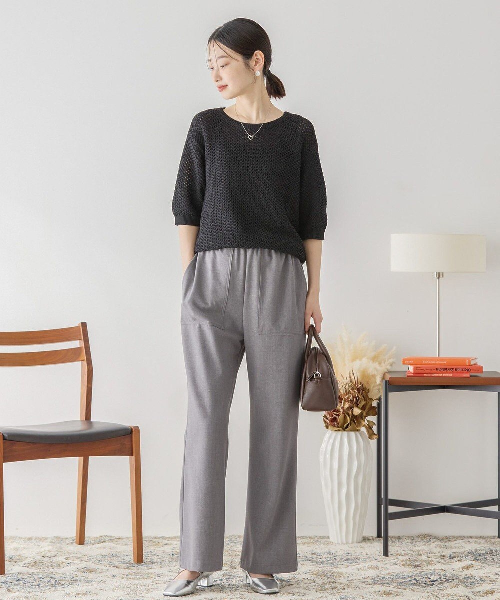 AMERICAN HOLIC 透かし編み半袖ニットプルオーバー 