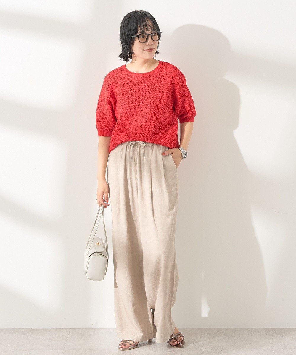 AMERICAN HOLIC 透かし編み半袖ニットプルオーバー 