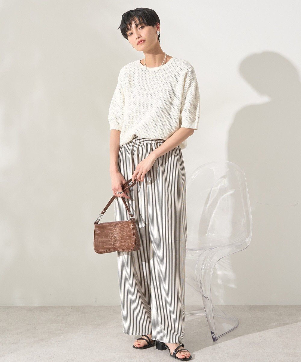 AMERICAN HOLIC 透かし編み半袖ニットプルオーバー 