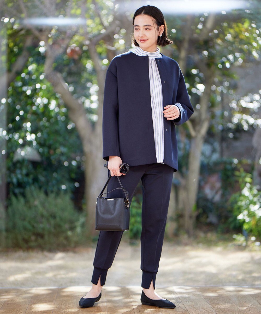 UNFILO イージーケア ギャザーブラウス 