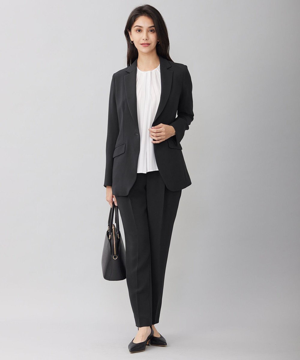 自由区 【セットアップ対応・洗える】トリアセダブルクロステーパード パンツ 