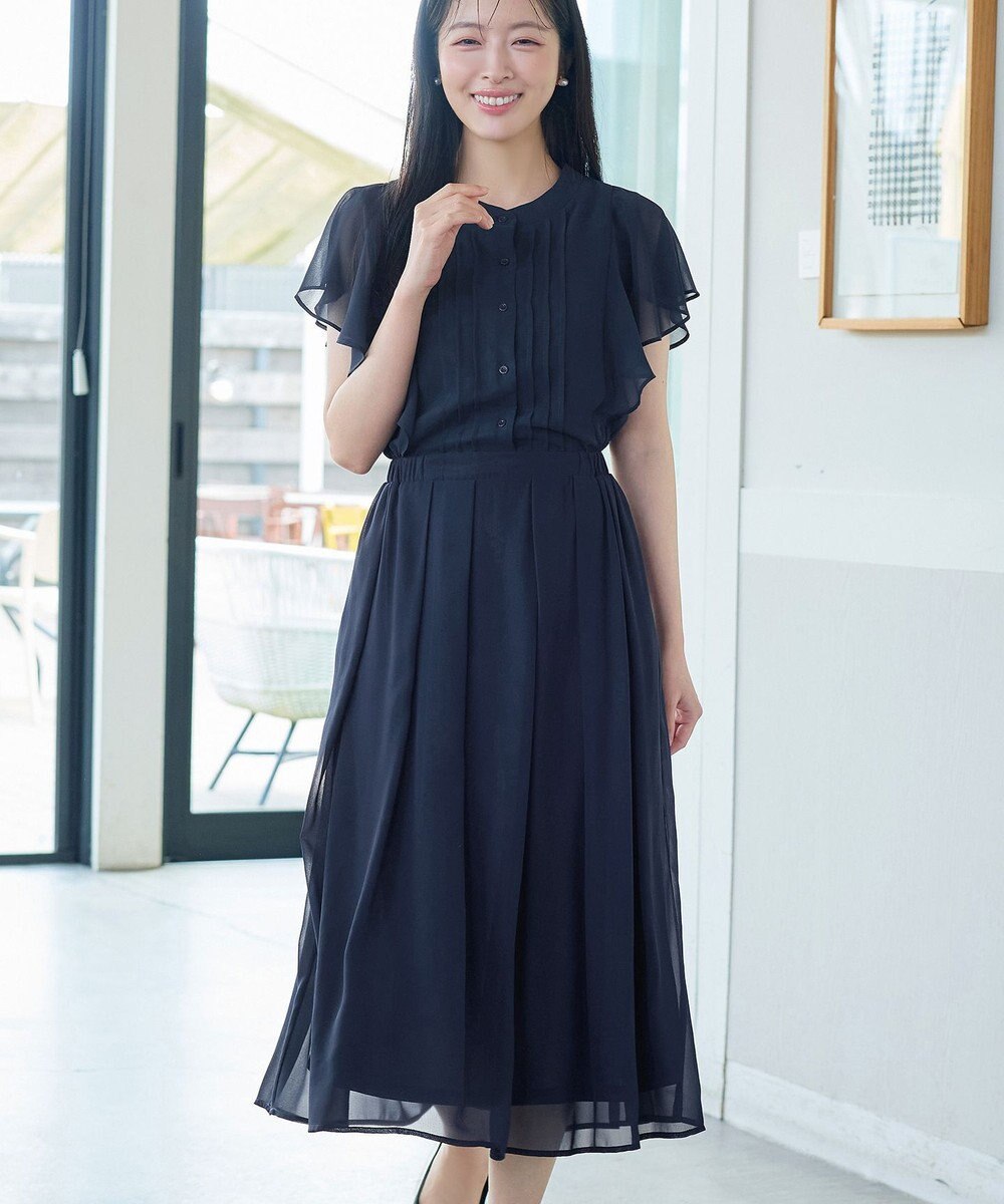 Tiaclasse L 【新色追加】フレアスリーブワンピース 