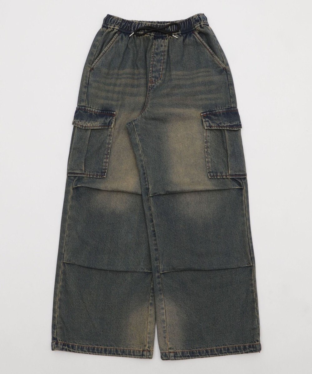 WEGO 【XS～Mサイズ展開/ウエストゴム 】デニムイージーパラシュートカーゴパンツ 