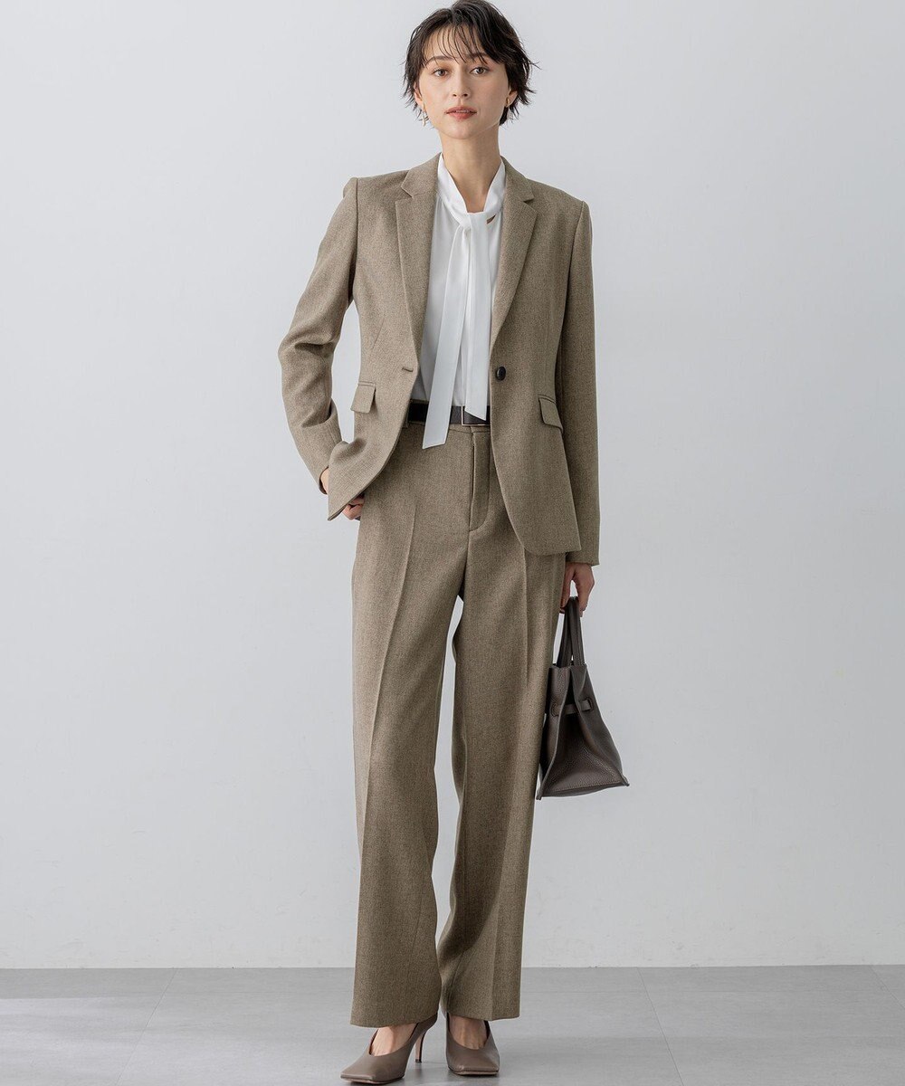 23区 【洗える】ウールライクカルゼ テーラード ジャケット 