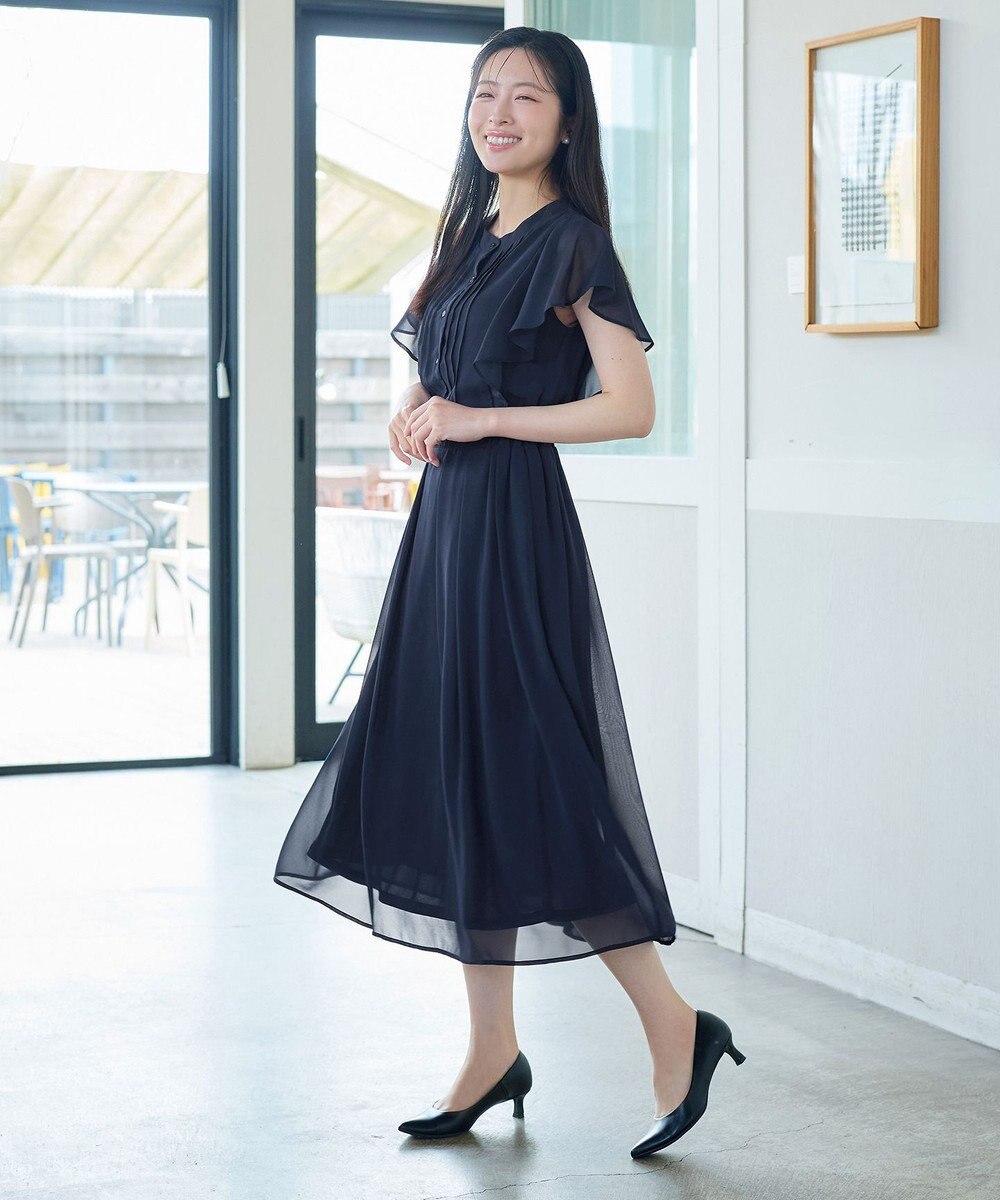 Tiaclasse L 【新色追加】フレアスリーブワンピース 