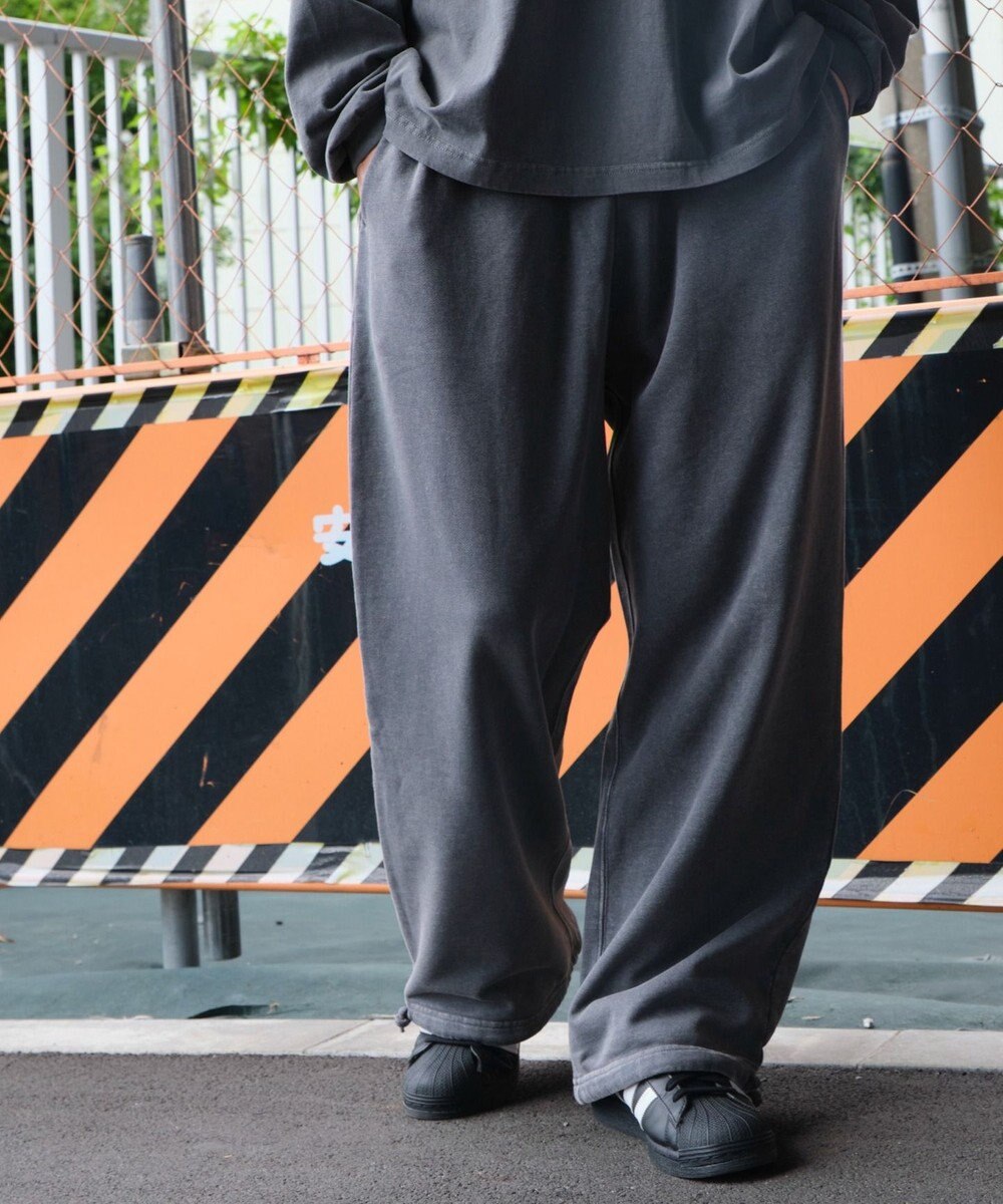 WEGO アシッドウォッシュワイドスウェットパンツ 